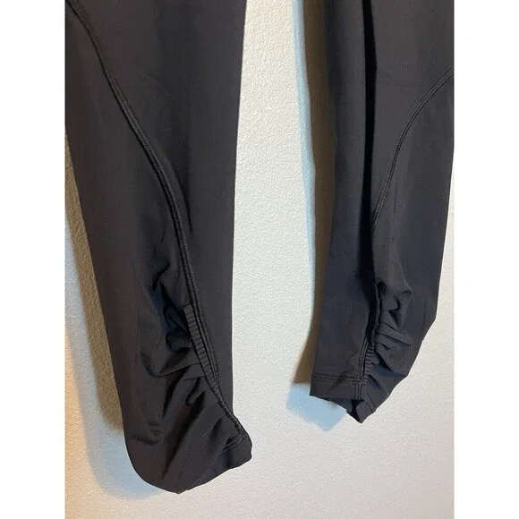 Lululemon Cropped Leggings Black Athletic Yoga Gym Womens Size 6 Namaste In Love - Picture 2 of 7